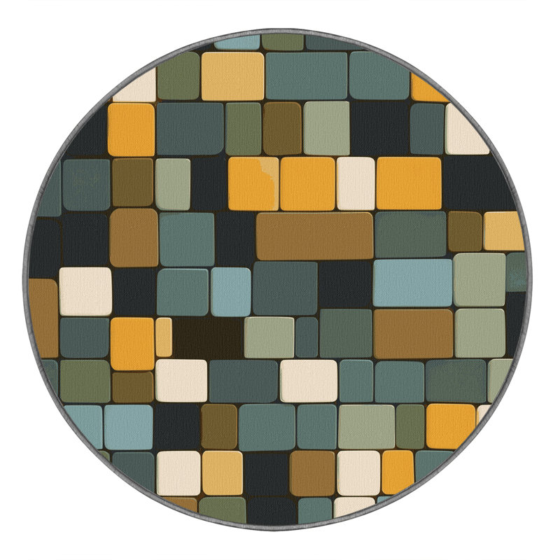 Angular Grids Rug, Round 8'