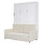 Lit escamotable double pleine grandeur avec coussin, blanc-293293788