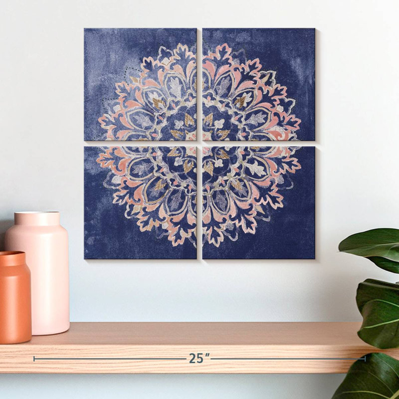 Kala Mandala Delight bleu marine, H 18 po x l 18 po