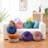 Velvet Round Throw Pillow for Couch Decor 15-Inch (Set of 2)-99170712