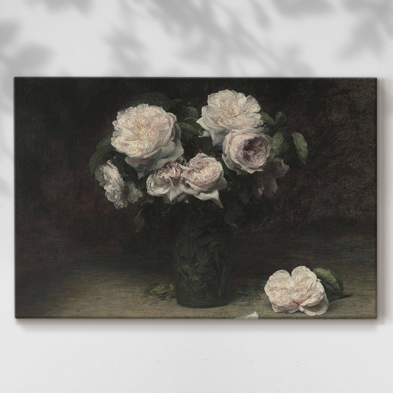 Cavas à motif floral rétro, 40 x 60