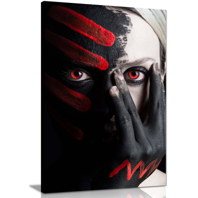 Woman Face Paint - Wrapped Canvas Print
