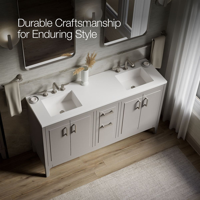 Seer 60-In Bathroom Vanity Set, Mohair Gray