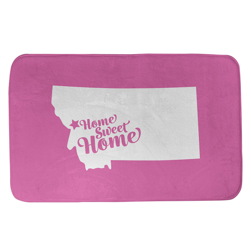 Tapis pour salle de bain en microfibre rectangulaire antidérapant antidérapant, L 21 po x L 34 po, Noir, Home Sweet Montana