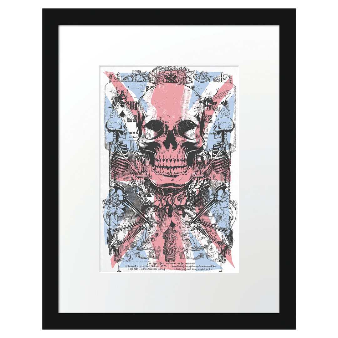 Gerahmtes Poster Uk Skull Light