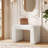23.62" W Faux Cashmere Vanity Stool-2091631397