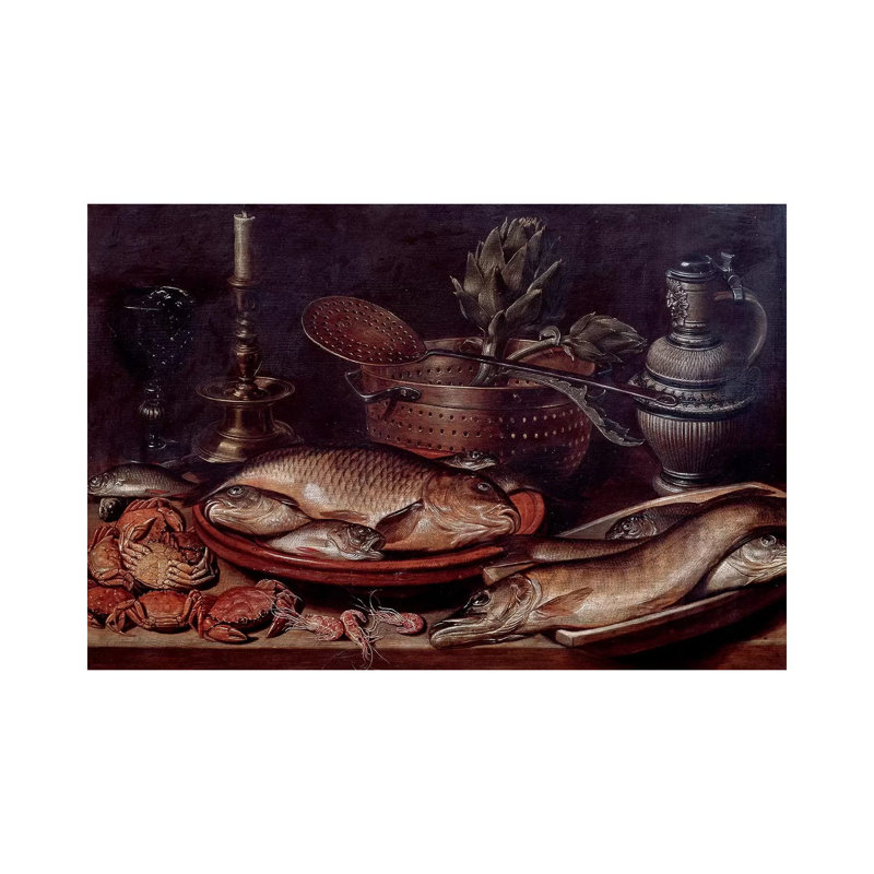 Still Life Showing Fishes And Shellfishes, 1611 by Clara Peeters - Wrapped Canvas Print, 20.32cm H x 30.48cm W x 1.91cm D