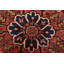 Tapis oriental rétro en laine rouge noué à la main 9 pi 7 po x 12 pi 5 po Tribal