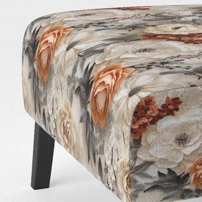 Rustic Victorian Brocade Victorian Motif - Chaise d'appoint de chalet rembourrée à motif floral