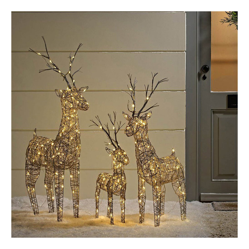 Metal Christmas Decoration, Brown, 135 cm H x 80 cm W x 30 cm D