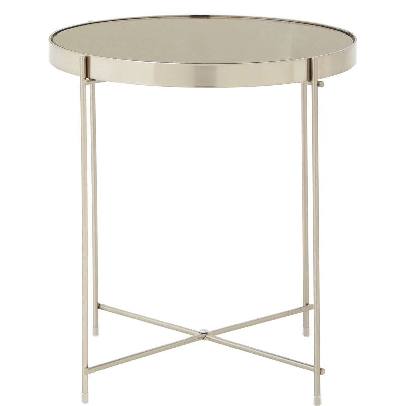 Ladson Cross Legs End Table, Nickel