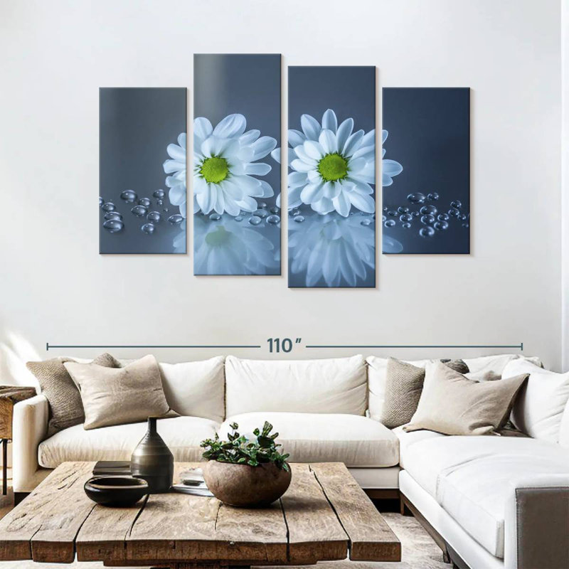 Harnek White Daisies, 54" H x 84" W