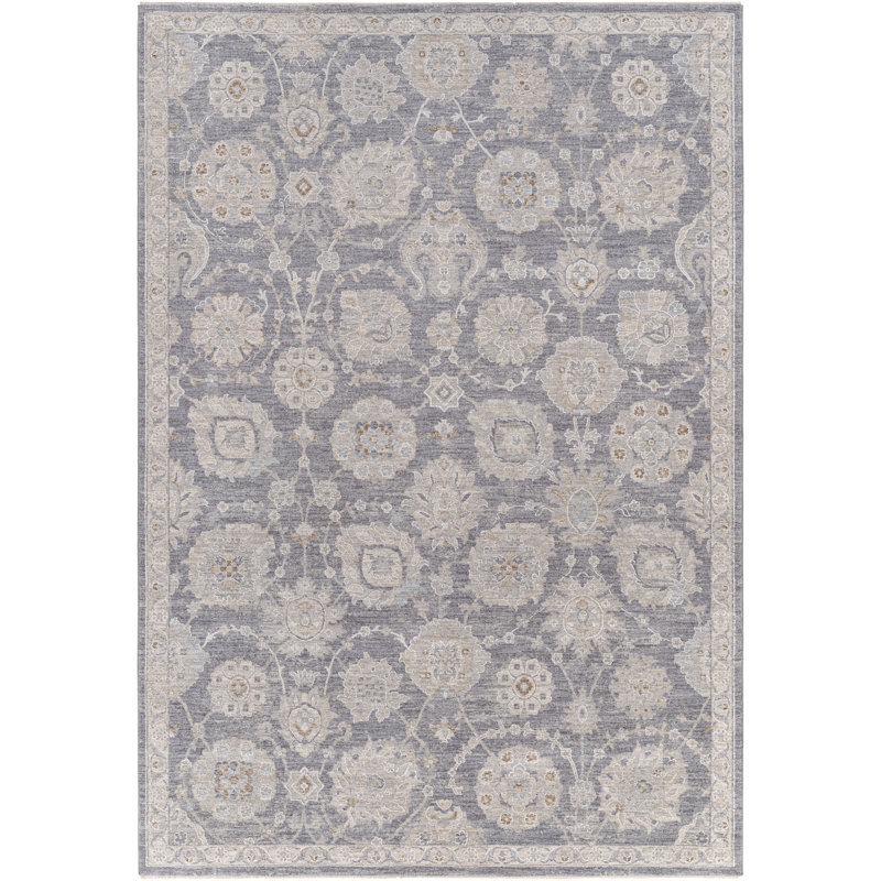 Tapis oriental bleu gris Finnlagh, Rectangle 2 pi x 4 pi