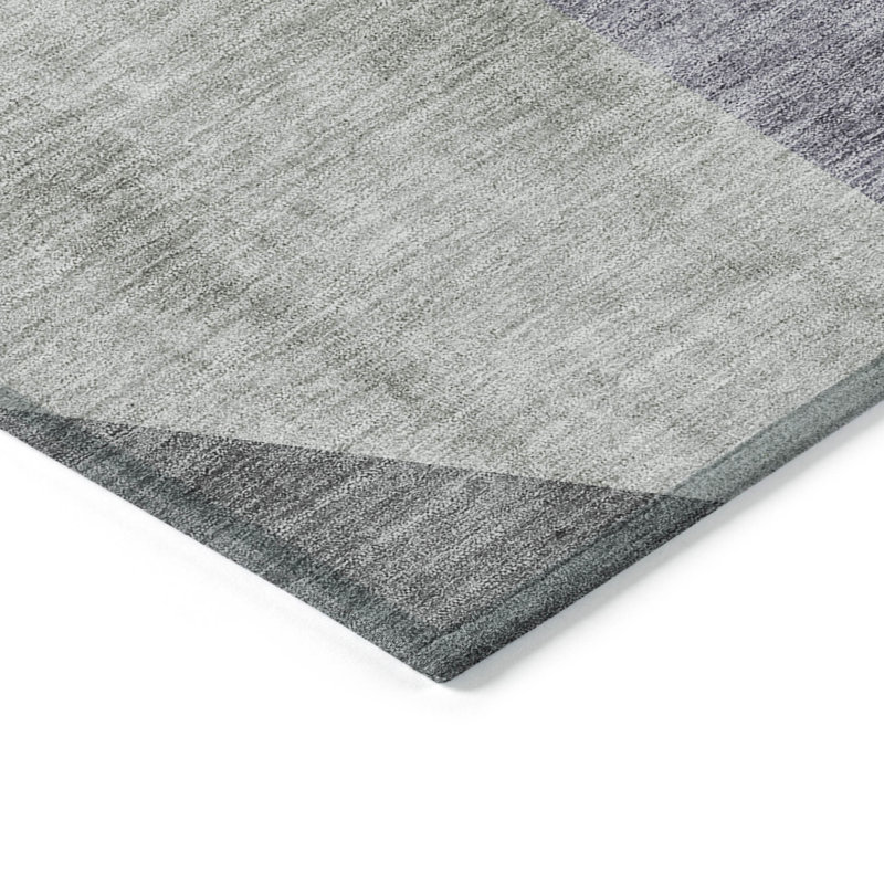 Tapis extérieur lavable abstrait gris anthracite 8 pi x 10 pi