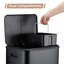Poubelle à double compartiment rectangulaire 2 x 4 gal (2 x 15 L), poubelle de recyclage avec couvercle et marchepied doux pour la salle de bain et la cuisine, noir-130880885