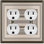 Geometric Pattern Gray Nature Themed 2 - Gang Duplex Outlet Standard Wall Plate