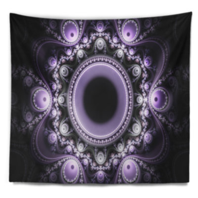 Motif mauve abstrait avec cercles tapisserie