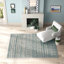 Tapis turquoise / gris tissé à la machine Tomas