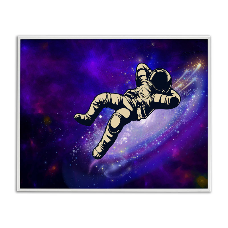 L'astronaute relaxant dans l'espace, estampe numérique, conception par Jesse Keith, H 11 po x l 14 po