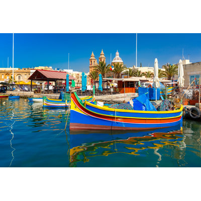 Taditional Eyed Boats Luzzu - Wrapped Canvas Print