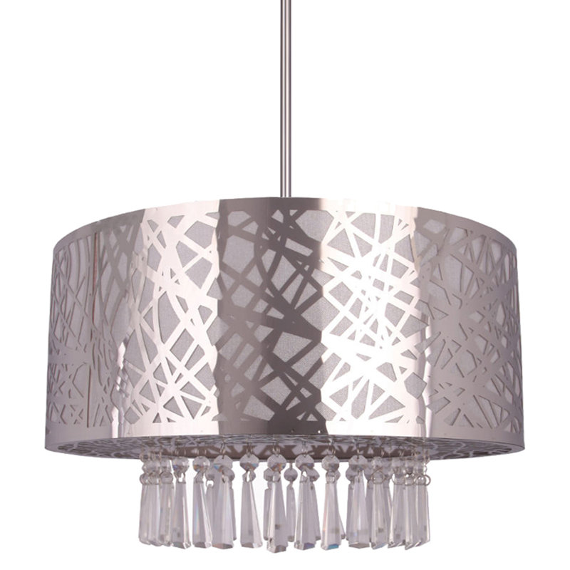 Lustre à plusieurs niveaux 3 lumières/états Clarens, Chrome, H 39 po x l 20 po x P 12 po