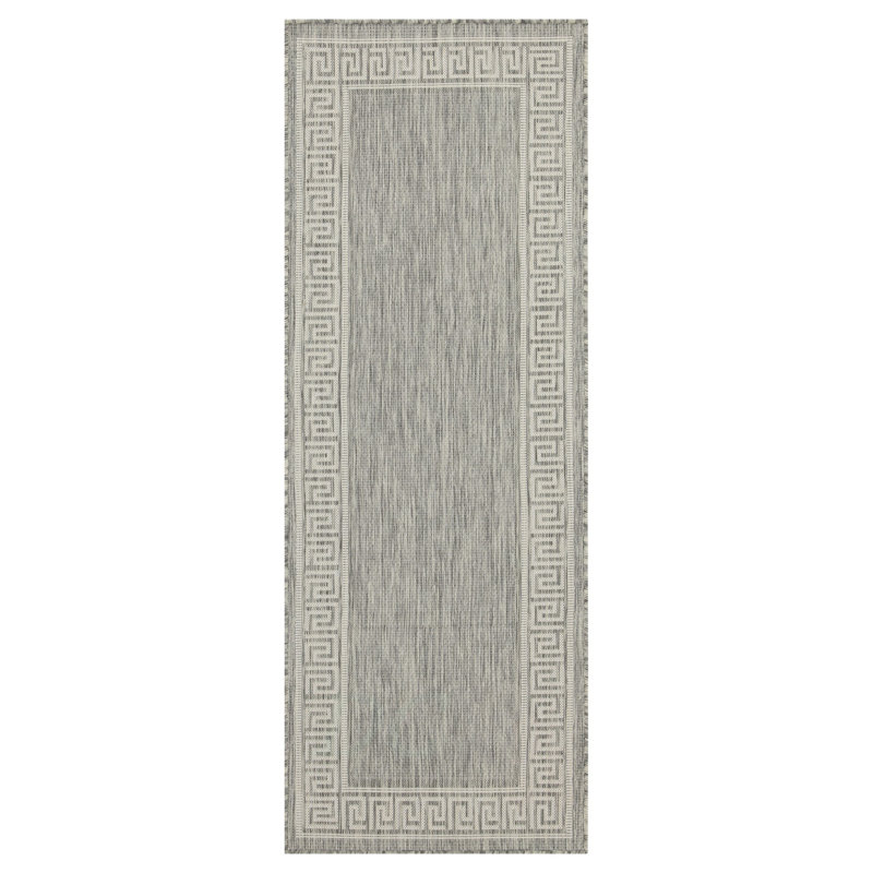 Sunshine GC_HAR2003 Silver 2 Ft. 7 In. X 7 Ft. 3 In. Indoor/Outdoor Area Rug, Silver, Runner 2'7" x 7'3"