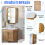 Armoire à pharmacie murale, miroir de salle de bain à cadre en bois avec tablettes réglables