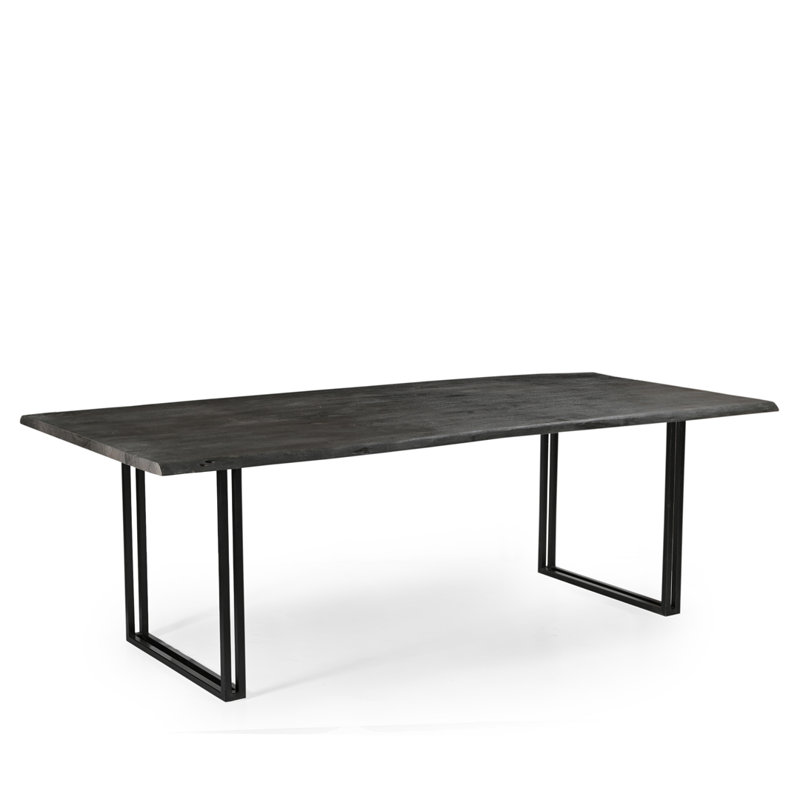Table de salle à manger en bois massif Barson - Gris, H 30 po x L 96 po x l 42 po