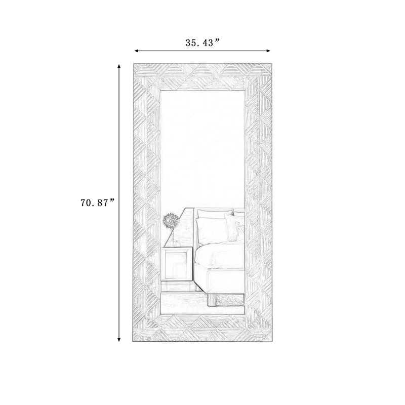 Rectangle Manufactured Wood Full Length Mirrors, 70.87" H x 35.43" W