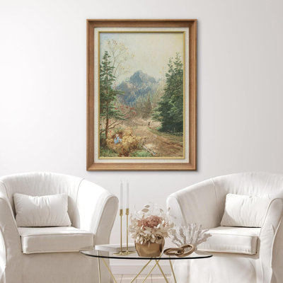 Rustic Countryside Forest Mountain Nature Landscape Modern Vintage Nature Wilderness, reproduction d'art sur papier
