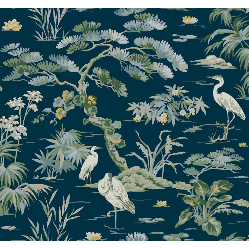 Bridgewater Floral Double Roll, Navy