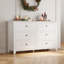 Commode moderne en bois à 2 tiroirs avec poignées profondes et poignées en nickel 2 pièces 2 pièces