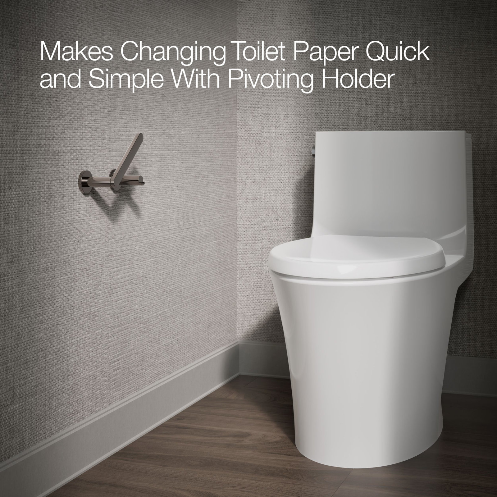 Wall Mount Toilet Paper Holder, Vibrant Titanium