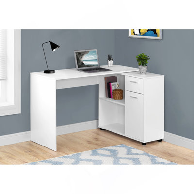 Bureau d'ordinateur Laci, bureau personnel, coin, tiroirs de rangement, L 46 po, forme en L, bureau, ordinateur portable, stratifié