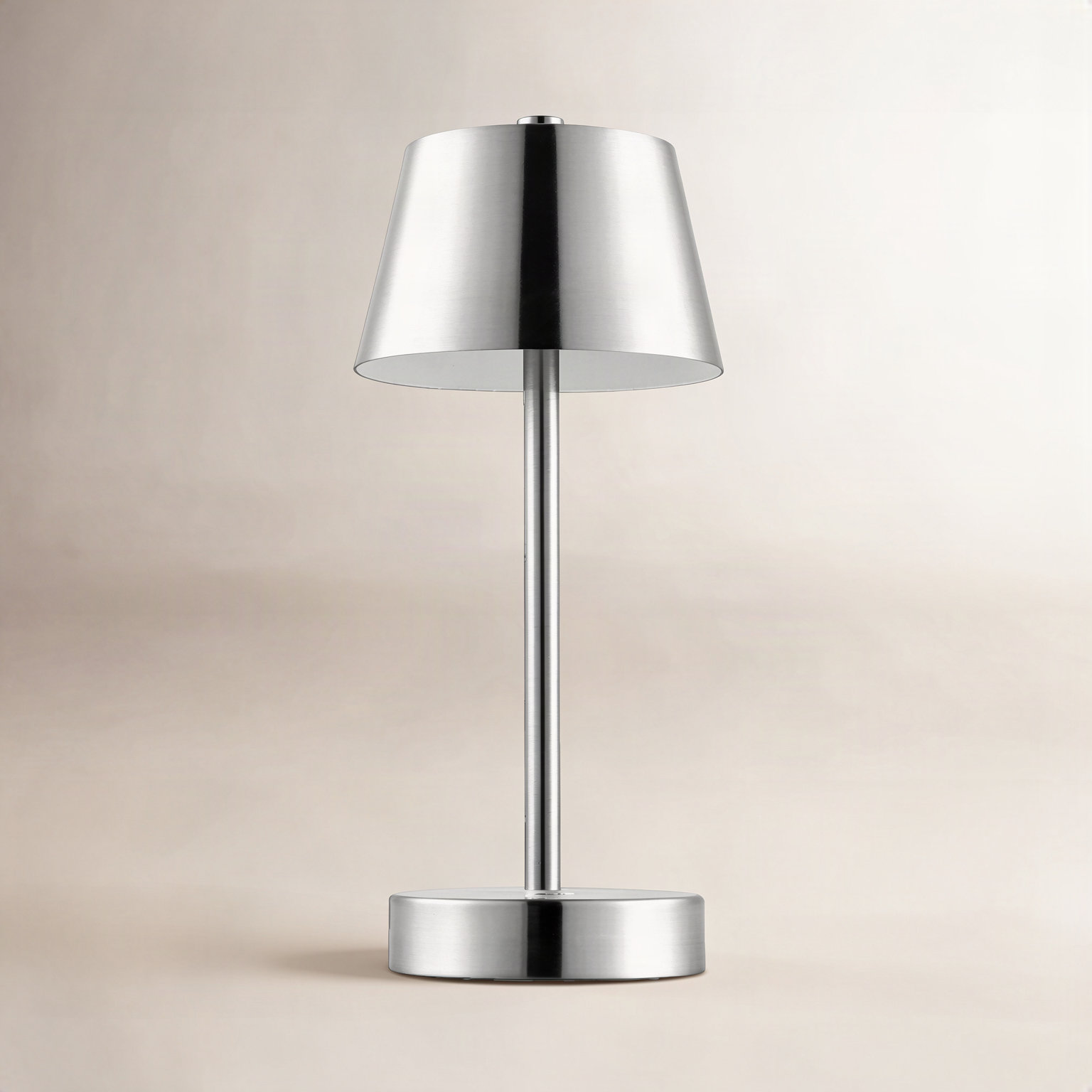 Staci Metal USB Table Lamp, Satin Nickel