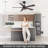 42" Modern Ceiling Fan In Matte Black With Remote, Reversible Quiet Motor & Light Memory Function