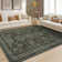 Oriental Machine Washable Rug with Rubber Non-Slip Backing for Living Room, Dining Room, Bedroom, Office & Playroom