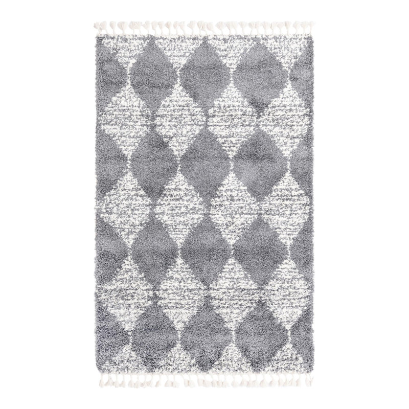 Serenity Shag Geometric Indoor Rug, Rectangle 5'3" x 8'