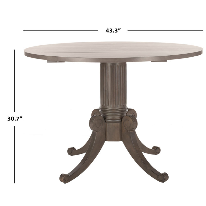 Denholme 2 - Person Pine Solid Wood Solid Wood Top Pedestal Dining Set, Gray Wash, Charcoal/Rustic Gray