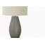 Lighting, 24 po, lampe de table, résine grise, abat-jour ivoire / crème, contemporain-1162181800