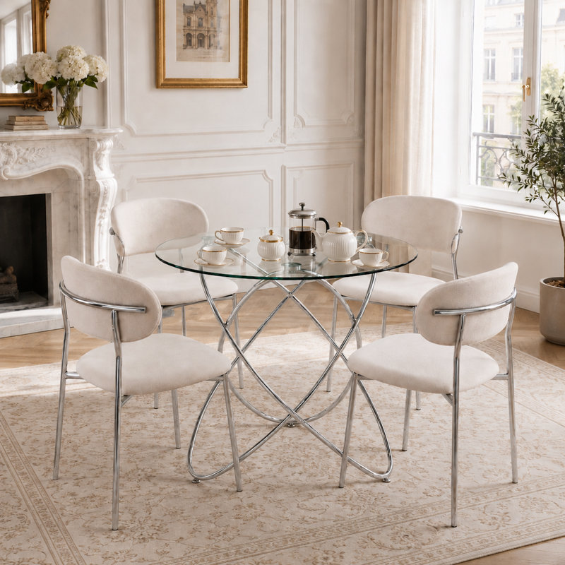 Table de salle à manger Modern Glam, Silver