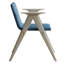 Chaise avec accoudoirs en lin bleu Nawatha