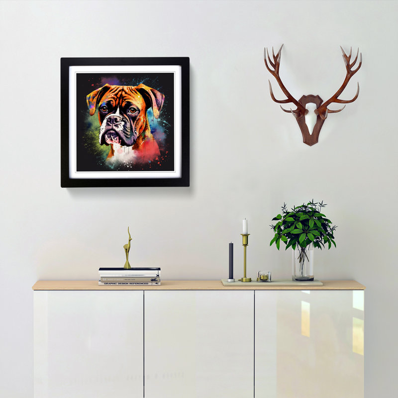 Single Picture Frame Print on Wood, Black