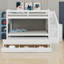 Lit superposé tout-en-un avec lit gigogne, tiroirs de rangement, rangement d'escalier et garde-robe-849049116