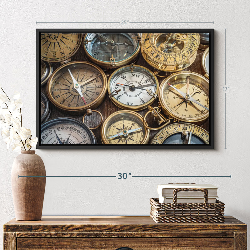 Nautique «Vintage Compass Collection Canvas Print», H 17 po x l 25 po