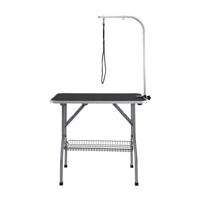 Accoudoir de table de toilettage pour animaux avec pince, station de toilettage pour chien de 36 po x 24 po, support de toilettage pliable pour chiens de taille moyenne et petite, support de porte-jarretière sans siège avec boucle de toilettage, supportant 330 lb