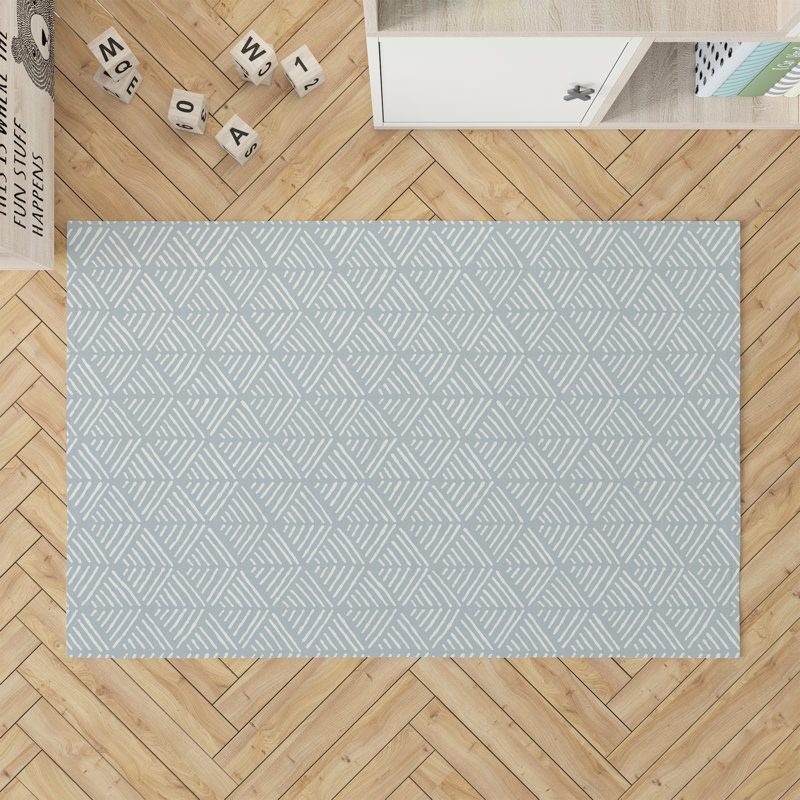 Tribal Dreamer Kids Play Mat, Slate Blue/Blue, Rectangle 4' x 6'