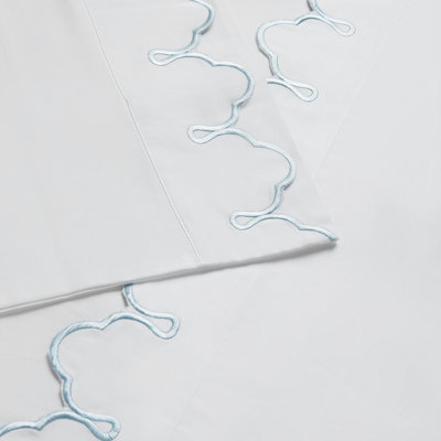 Scalloped 100% Cotton Standard Sheet Set