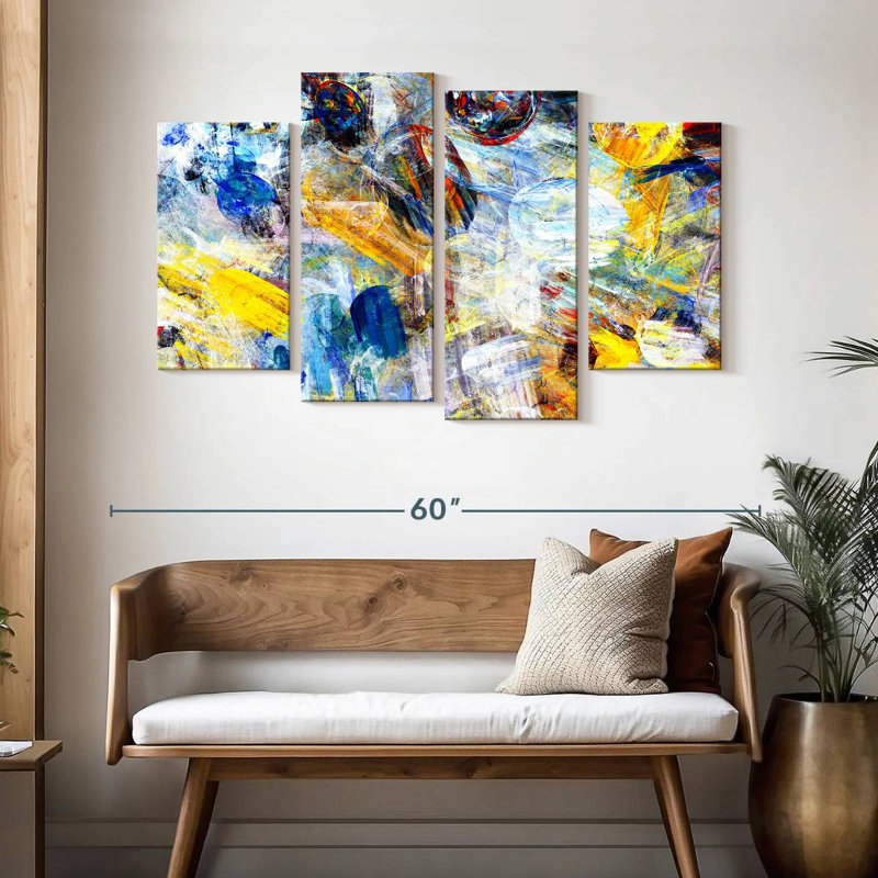 Avery lumineux abstrait, H 32 po x l 52 po