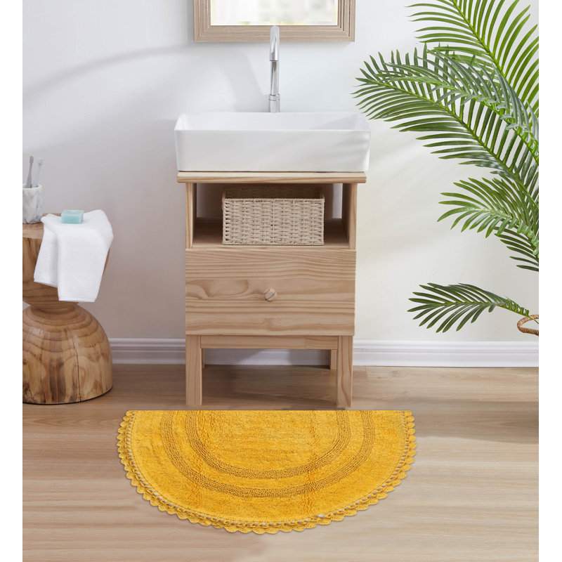 Tapis pour salle de bain Akifumi, Jaune